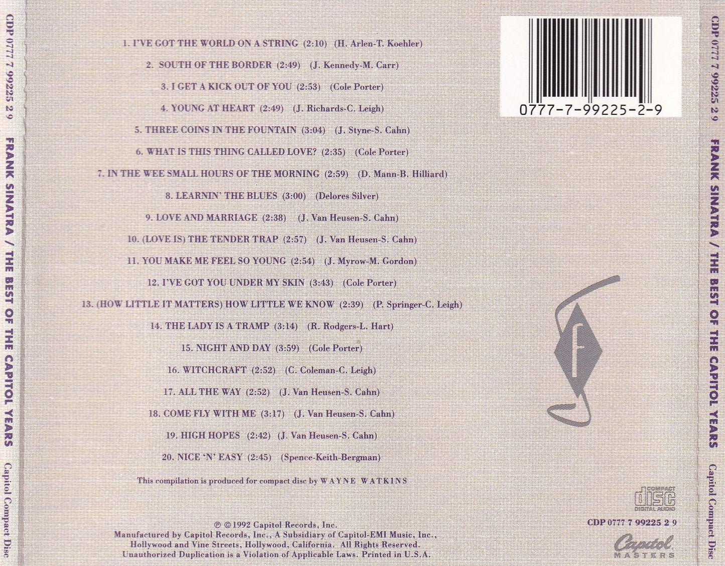 Frank Sinatra - The Best of the Capitol Years - CD,CD,The CD Exchange