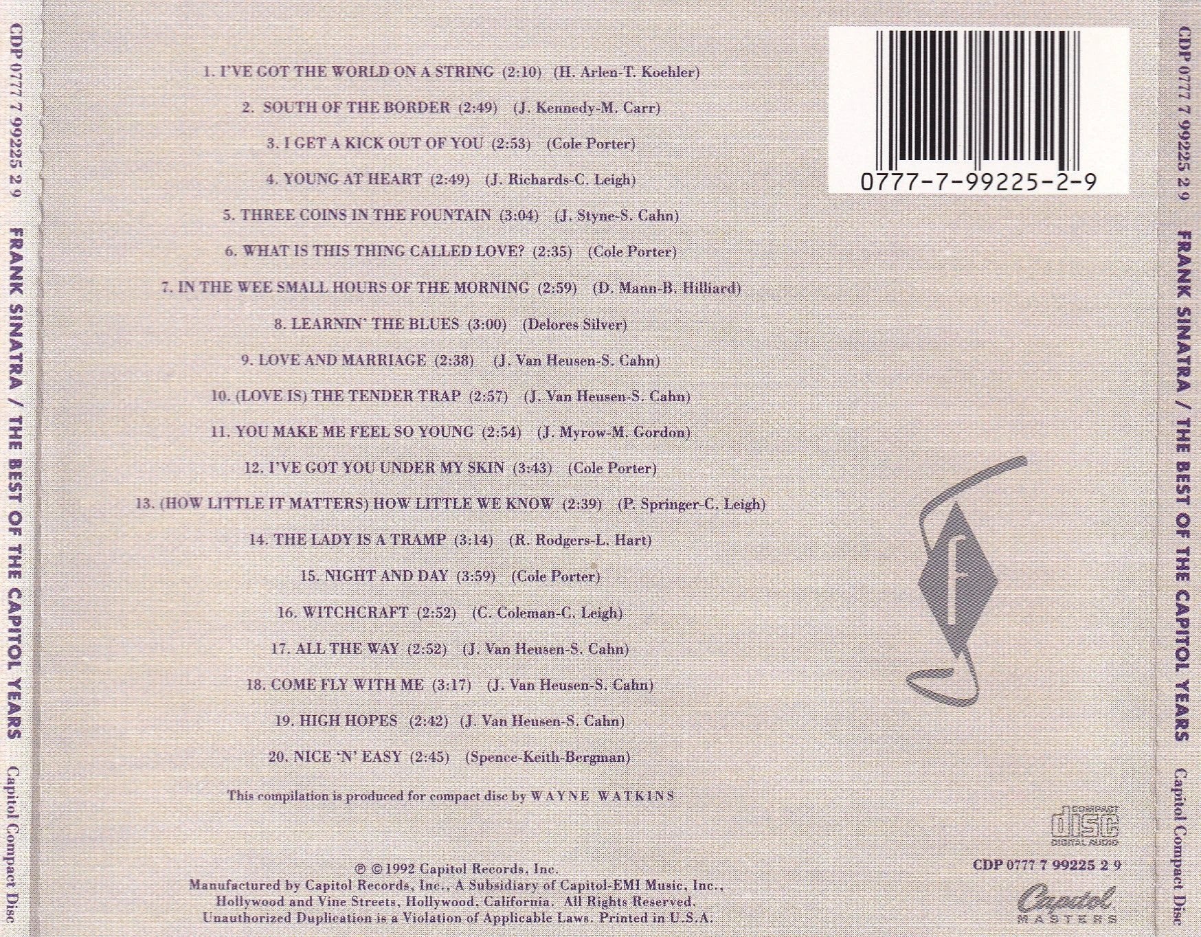 Frank Sinatra - The Best of the Capitol Years - CD,CD,The CD Exchange