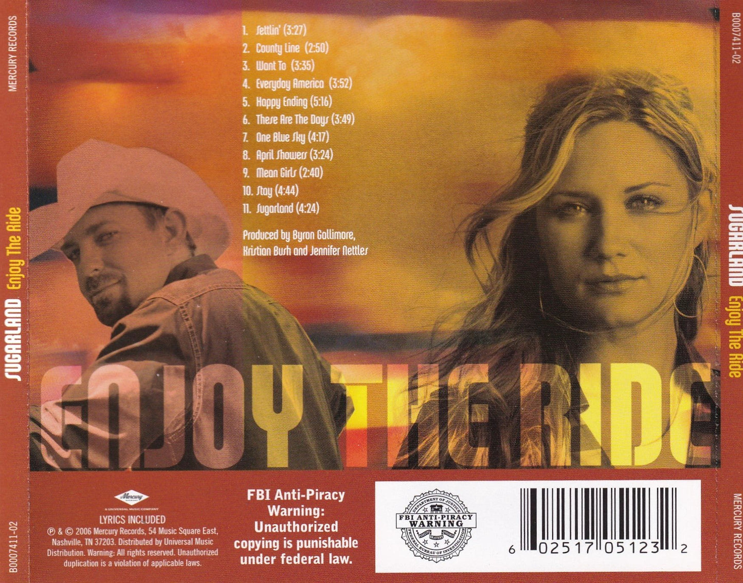 SugarLand - Enjoy The Ride - Country Music CD