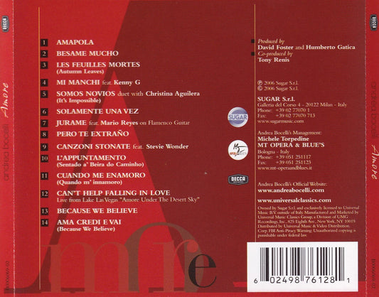 Andrea Bocelli - Amore - CD