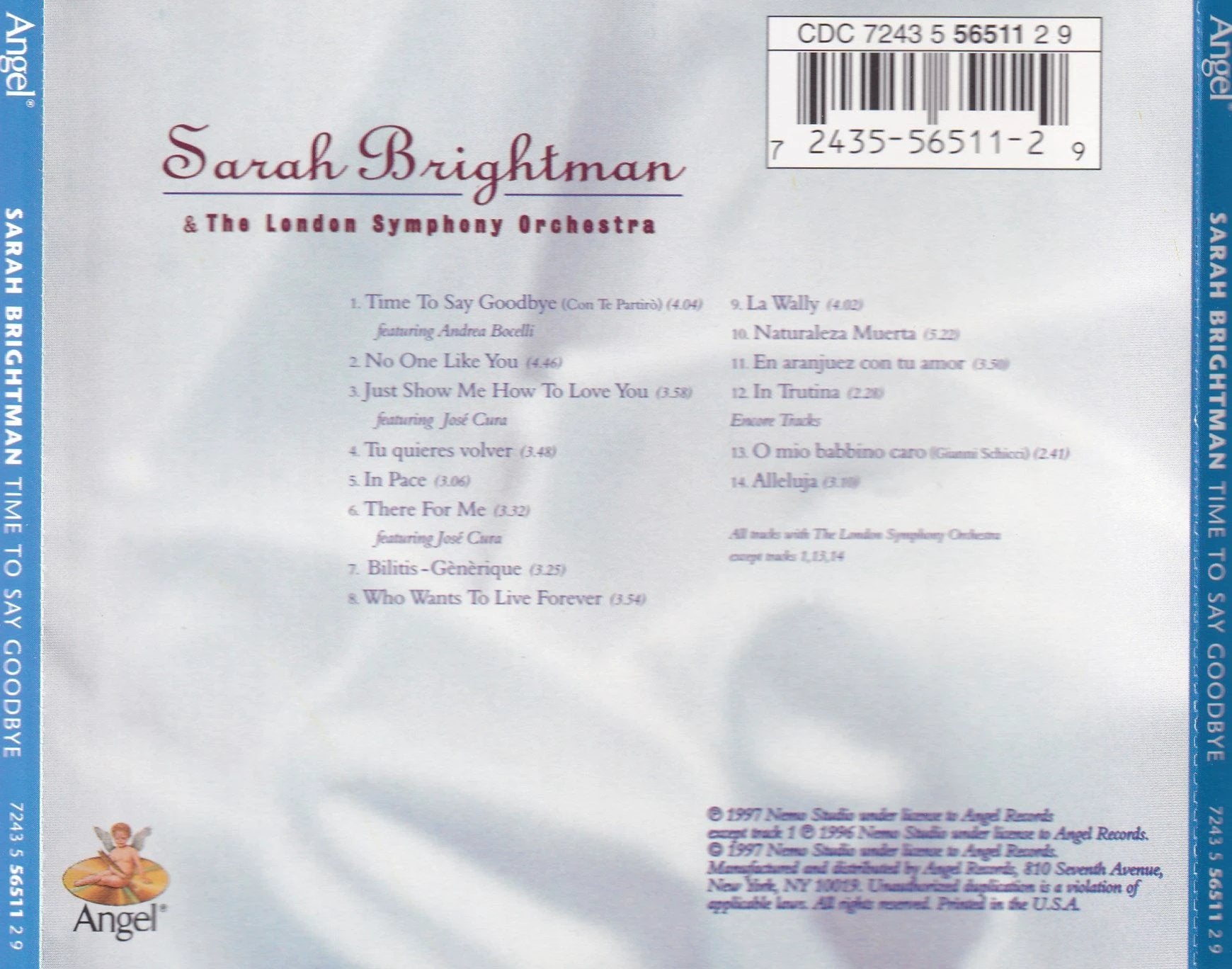 Sarah Brightman - Time To Say Goodbye - CD