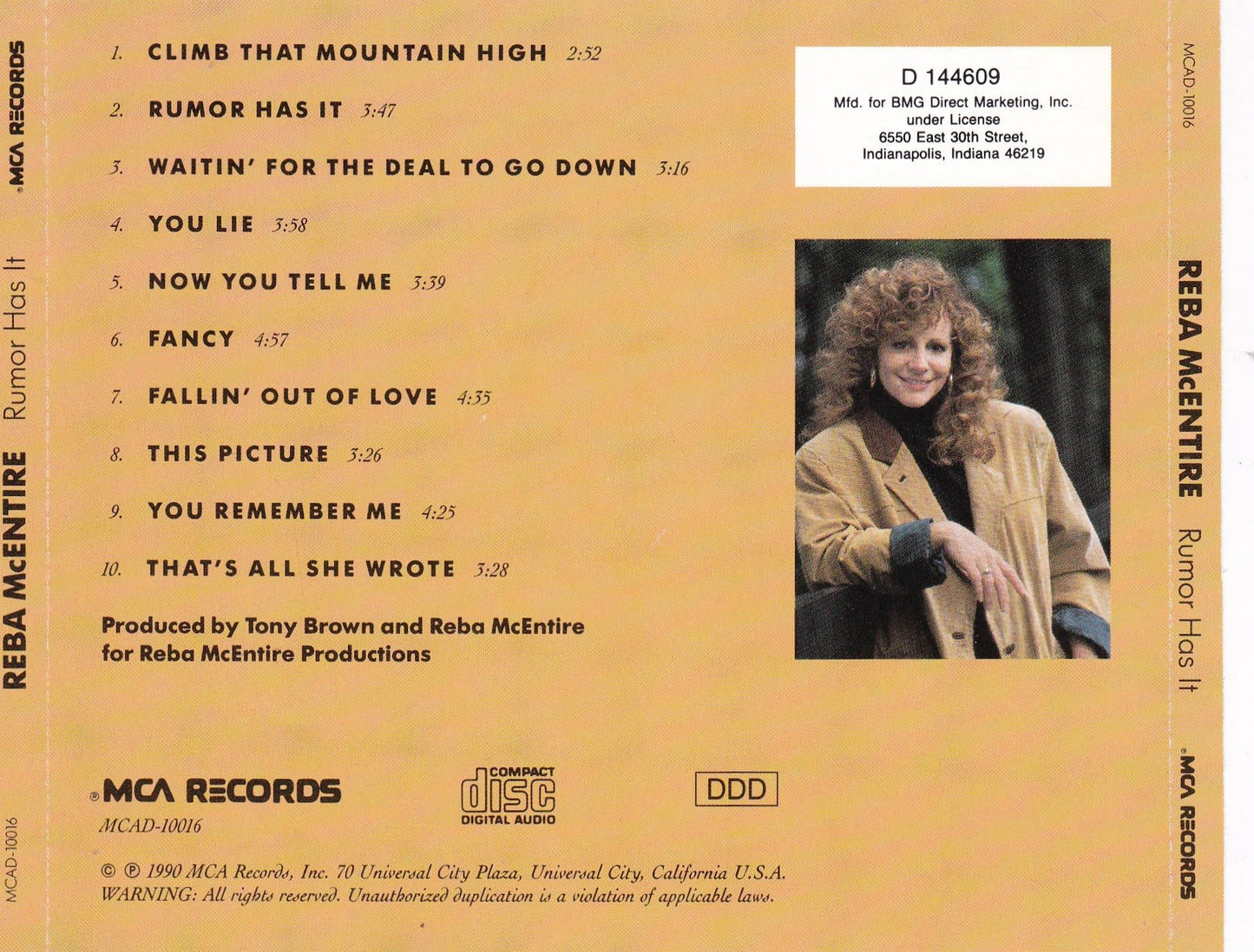 Reba McEntire - Rumor Has It - CD