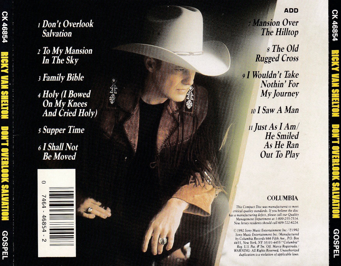 Ricky Van Shelton - Don't Overlook Salvation - CD