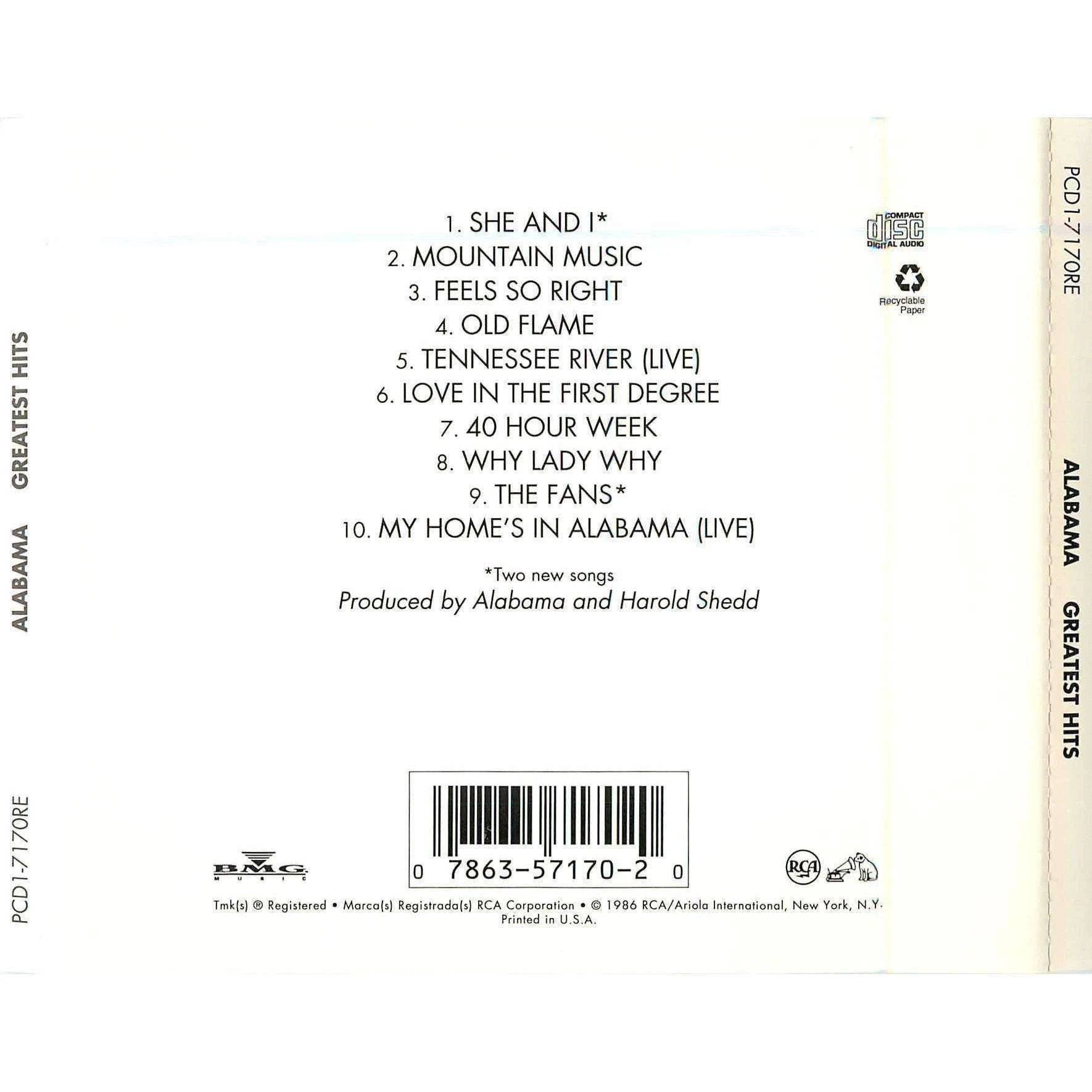 Alabama - Greatest Hits - Used Country Music CD - The CD Exchange