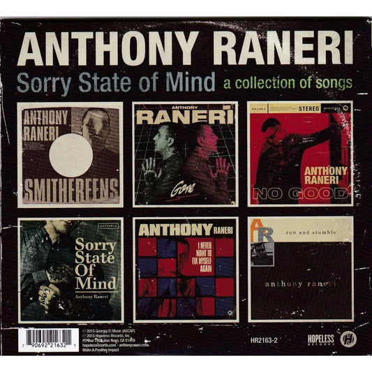 Anthony Raneri - Sorry State Of Mind - Used CD