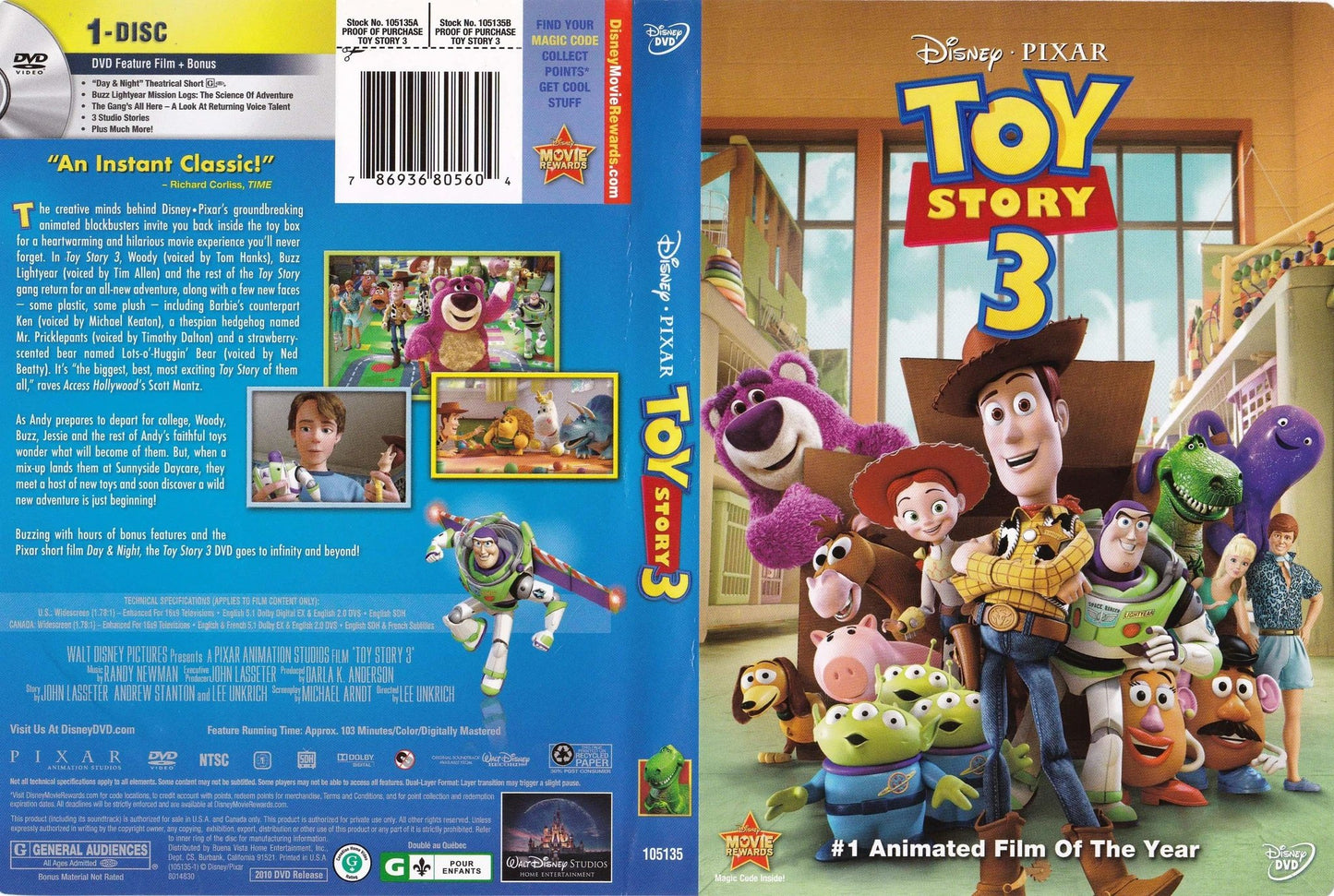 DVD - Toy Story 3 - Used